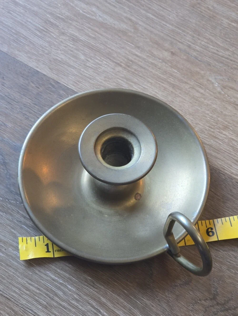 Vintage The Buffalo MFG Co. Brass Chambersick Candle Holder w/Thumb Loop